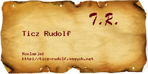 Ticz Rudolf névjegykártya